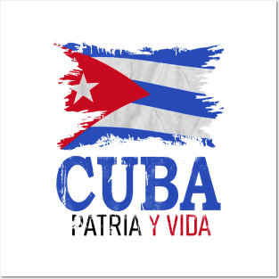 Cuba Libre Cuban Flag patria y vida Posters and Art